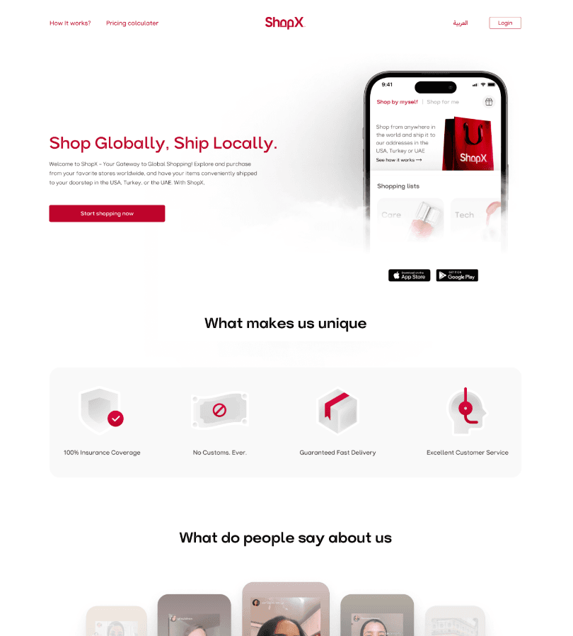 ShopX Landing Page